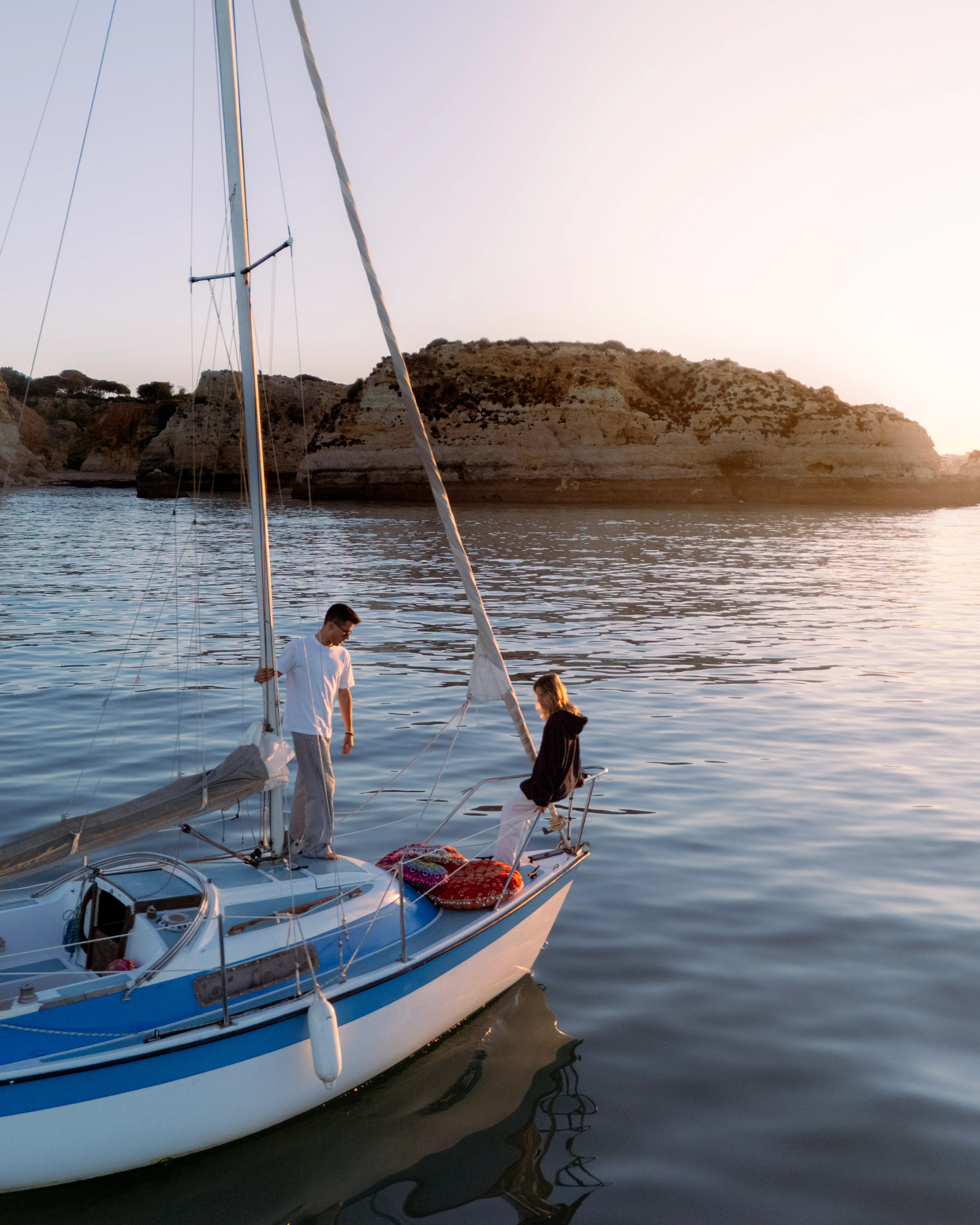 Couple sharing a private Boat4Two experience near Ferragudo